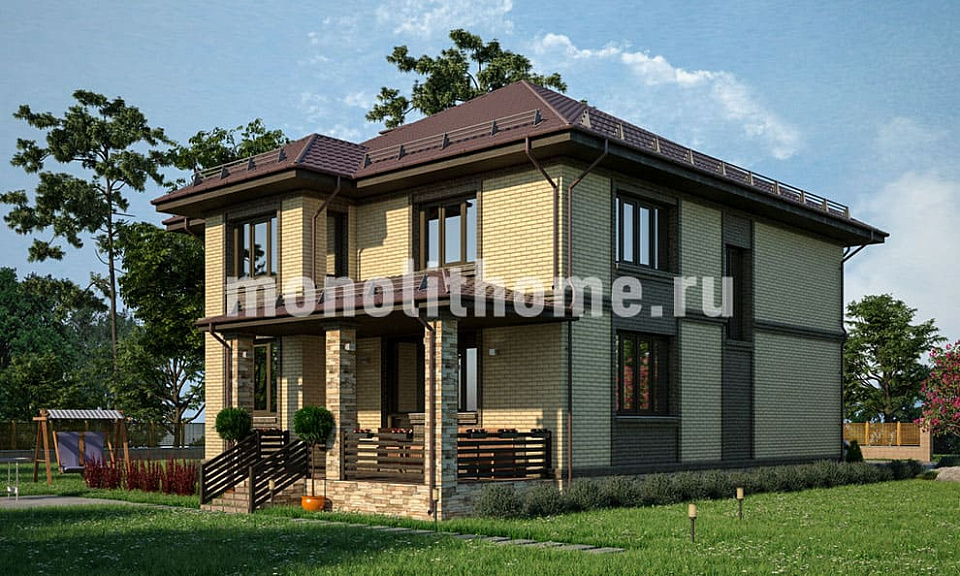 Дом из керамзитобетона Антарес двухэтажный 13х13